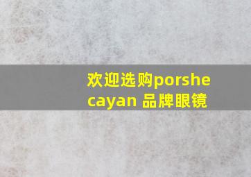 欢迎选购porshe cayan 品牌眼镜